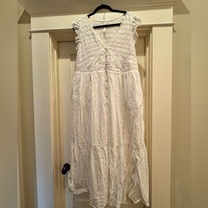Anthropologie Ivory Textured Dress